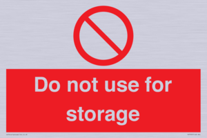 Do not use for storage